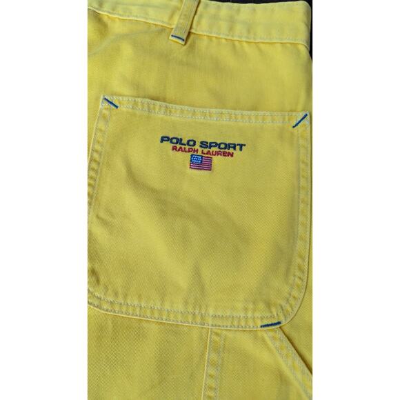 Ralph Lauren Polo Sport Yellow Carpenter Jeans Men 34 Relaxed Straight Fit New - Picture 10 of 16